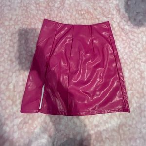Pink shein pleather skirt with slit!